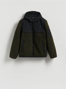 Reserved - Kurtka sherpa - ciemnozielony - Kurtki męskie - miniaturka - grafika 1