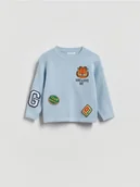 Bluzy i sweterki niemowlęce - Reserved - Bawełniany sweter Garfield - jasnoniebieski - miniaturka - grafika 1