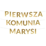 Dekoracje sali - BANER na KOMUNIĘ - złote litery - ułóż dowolny napis na komunię - miniaturka - grafika 1