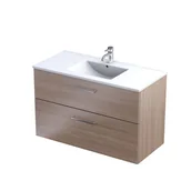 Szafki łazienkowe - Szafka łazienkowa z umywalką Oristo Geo 100 cm dąb urban jasny KI01-ZD2S-100-81 - miniaturka - grafika 1