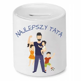 SKARBONKA DLA TATY NAJLEPSZY TATA PREZENT z Nadrukiem ze Zdjęciem - Skarbonki - miniaturka - grafika 1