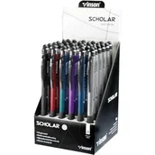Długopisy - Długopis automat. Scholar niebieski (36szt) - Titanum - miniaturka - grafika 1
