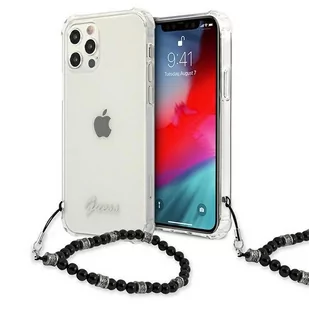 Guess nakładka do iPhone 12 / 12 Pro 6,1" GUHCP12MKPSBK przeźroczysta hard case Black Pearl 8_2274764 - Etui i futerały do telefonów - miniaturka - grafika 2
