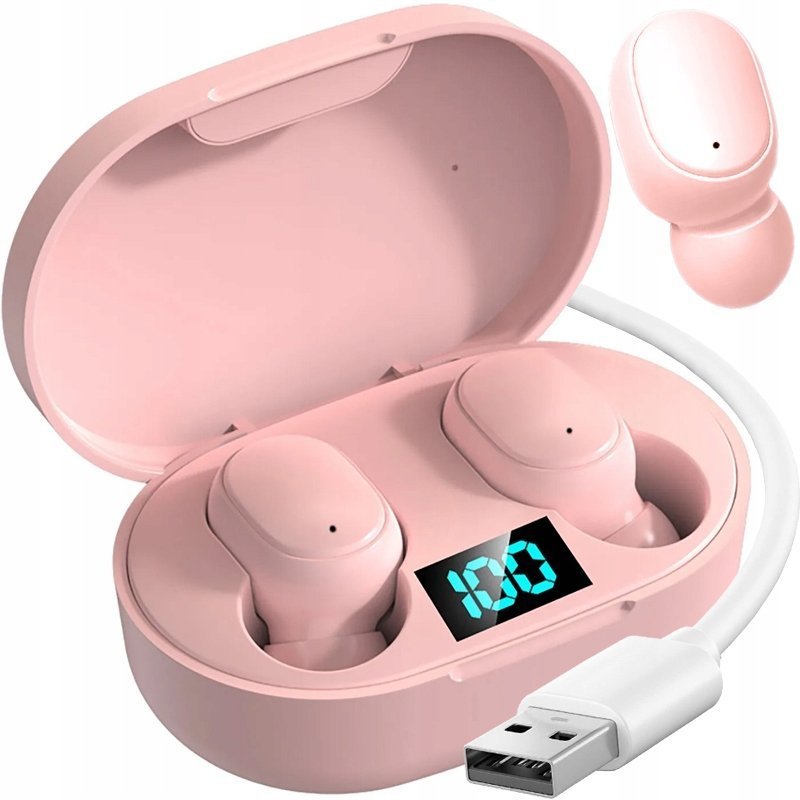 LamaLine Słuchawki BEZPRZEWODOWE TWS różowe