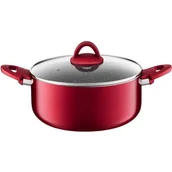 Garnki - Ambition JASPER GARNEK Z NIEPRZYWIERAJĄCĄ POWŁOKĄ QUALUM BASIC STONE EDITION + POKRYWKA 20 CM CZERWONY 20161 20161 - miniaturka - grafika 1