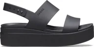 Sandały damskie - Crocs Sandały sportowe damskie Brooklyn Low Wedge czarne r. 36.5 - miniaturka - grafika 1