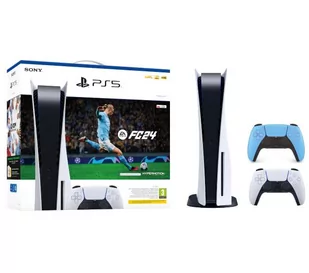 Sony PlayStation 5 (PS5) z napędem - dodatkowy pad (niebieski) - EA SPORTS FC 24 - Kup na Raty - RRSO 0% - Konsole Playstation - miniaturka - grafika 1