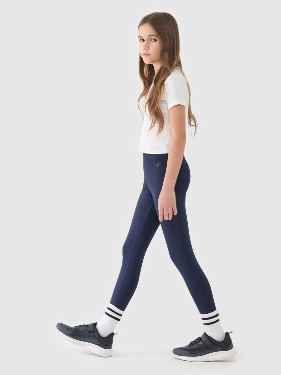 LEGGINSY DZIEWCZĘCE 4F DZIANINOWE DŁUGIE DZIECIĘCE TTIGF220 SS25 140