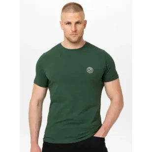 Pit Bull T-shirt Koszulka Męska Slim Fit San Diego Ca Small Logo Green - Koszulki sportowe męskie - miniaturka - grafika 1