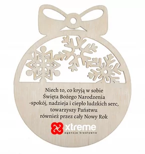 Bombka firmowa na choinkę drewniana imię LOGO Ś2 - Bombki Bombka firmowa na choinkę drewniana imię LOGO Ś2 - Bombki - miniaturka - grafika 1