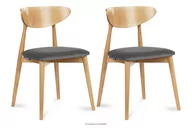 Krzesła - Krzesła drewniane dąb szary welur 2szt RABI Konsimo - miniaturka - grafika 1