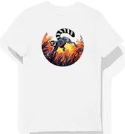 Koszulki męskie - Koszulka męska biała z motywem lemura skaczącego po dżungli XXL - miniaturka - grafika 1