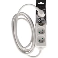 Przedłużacze i rozgałęźniki - Przedłużacz domowy przenośny LOGAN White 4 - krotny z uziemieniem 3m EDO777555 - miniaturka - grafika 1