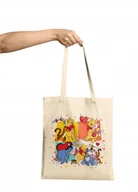 Torebki damskie - TORBA SHOPPER MATERIAŁOWA NA RAMIĘ PREZENT KUBUŚ PUCHATEK BAJKI RÓŻNE WZORY - miniaturka - grafika 1