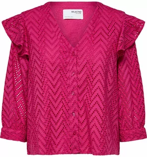 Bluzki damskie - SELECTED FEMME Bluzka "Josa" w kolorze różowym - grafika 1
