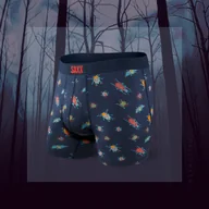 Majtki męskie - SAXX Bokserki męskie Ultra Boxer Brief Fly Navy Buggin r. S - miniaturka - grafika 1