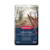 Kredki, ołówki, pastele i pisaki - Kredki drawing komplet 12 sztuk opakowanie metalowe Derwent 0700671 - miniaturka - grafika 1