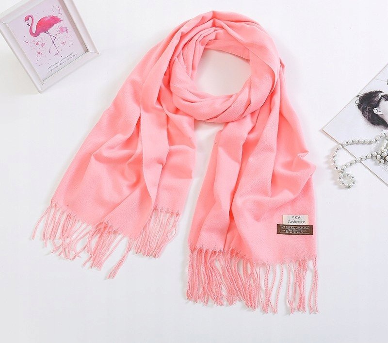 elegancki damski SZAL miękki jak kaszmir SZALIK GŁADKI KLASYCZNY 200x66cm