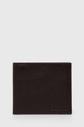 Portfele - Barbour portfel skórzany męski kolor brązowy - miniaturka - grafika 1