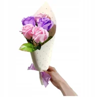 Sztuczne kwiaty - Bukiet róże mydlane kwiaty mydlana 37 cm PREZENT Walentynki DZIEŃ KOBIET - miniaturka - grafika 1