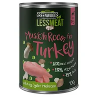 Mokra karma dla psów - Greenwoods Less Meat z boczniakiem królewskim, 6 x 400 g - Z indykiem - miniaturka - grafika 1
