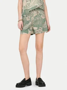 ONLY Szorty materiałowe Palina 15324504 Zielony Regular Fit - Spodenki damskie - miniaturka - grafika 1