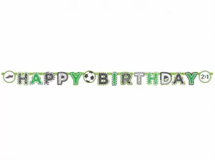 Baner urodzinowy Happy Birthday Kicker Party - 1 szt. - Urodziny dziecka - miniaturka - grafika 1