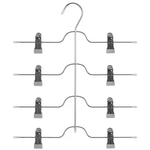 5five Simple Smart Metalowy wieszak na ubrania z 8 klamerkami idealny do posegregowania drobnych elementów garderoby 4 poziomy jasnoszary B07GVLT9GY - Wieszaki łazienkowe - miniaturka - grafika 1