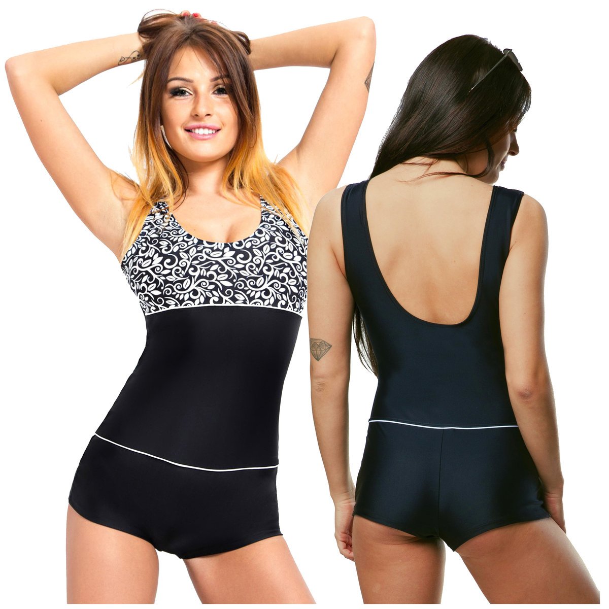 Strój kąpielowy damski kostium pływacki wyszczuplający na basen lato plażę 36 S