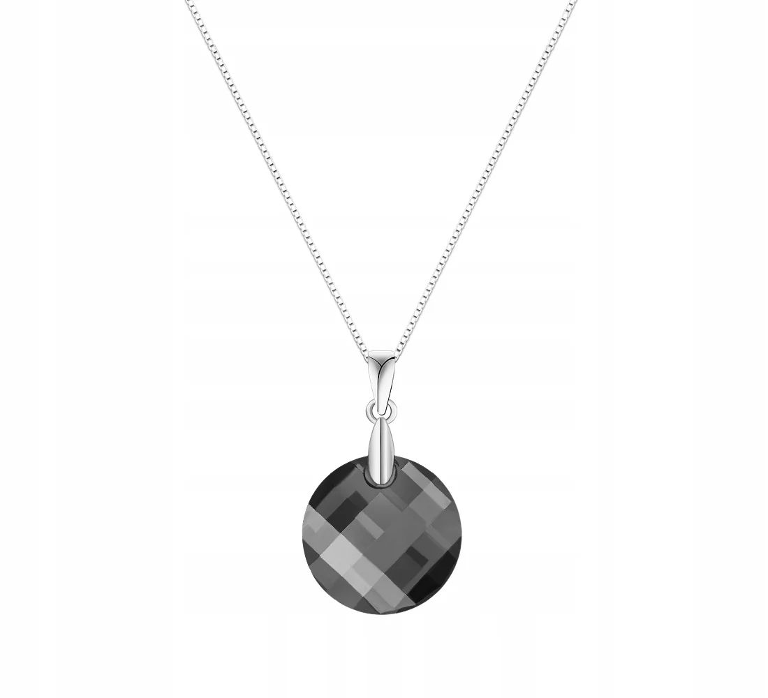 NASZYJNIK SREBRNY 925 KOŁO SWAROVSKI +