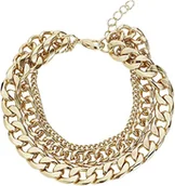 Koszulki i topy damskie - Urban Classics Unisex łańcuszek na stopę, wielowarstwowy kotwica, kolor złoty, rozmiar S/M - miniaturka - grafika 1