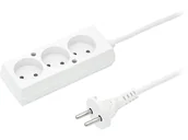 Listwy zasilające - Przedłużacz 3-gniazda b/u 10A 1,5m /OMY 2x1/ biały PS-360 T-105300 - miniaturka - grafika 1