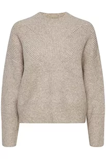 ICHI IHMYLLE LS2 sweter damski, 1304011/Oatmeal Melange, XXL - Swetry damskie - miniaturka - grafika 1