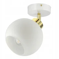 Lampy sufitowe - Lampa Wisząca Sufitowa Żyrandol Biała Szklana Kula White Glass EG1 LED E27 - miniaturka - grafika 1