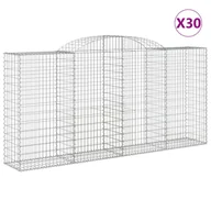 Ogrodzenia - vidaXL Gabiony z wysokim łukiem 30 szt. 300x50x140/160cm Ocynkowane żelazo - miniaturka - grafika 1