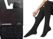 Rajstopy - Calzedonia Rajstopy Kaszmirowe Kaszmir Wiskoza Ciepłe Szare Melanż 1/2 (s) - miniaturka - grafika 1