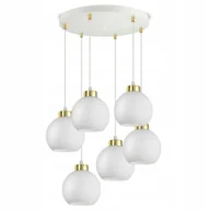 Lampy sufitowe - Duża Lampa Wisząca Sufitowa Biała Szklane Kule White Glass EZ6 Led E27 - miniaturka - grafika 1