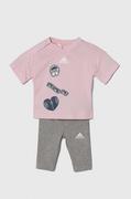 Dresy i komplety dla dziewczynek - adidas komplet niemowlęcy kolor różowy - miniaturka - grafika 1