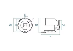 NASADKA DŁUGA 1/2" DO NAKRĘTKI ŁOŻYSKA (TMFS 4) 28,4 x 90mm King Tony - Klucze i nasadki - miniaturka - grafika 1