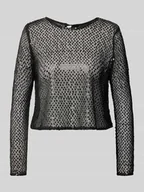 Bluzki damskie - Bluzka dwustronna krótka o kroju slim fit z cekinami model ‘RISSI’ - miniaturka - grafika 1