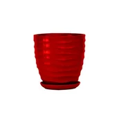 Donice - Doniczka ceramiczna z podstawką duna 22 x 21 cm czerwony połysk symbol 3012 - miniaturka - grafika 1