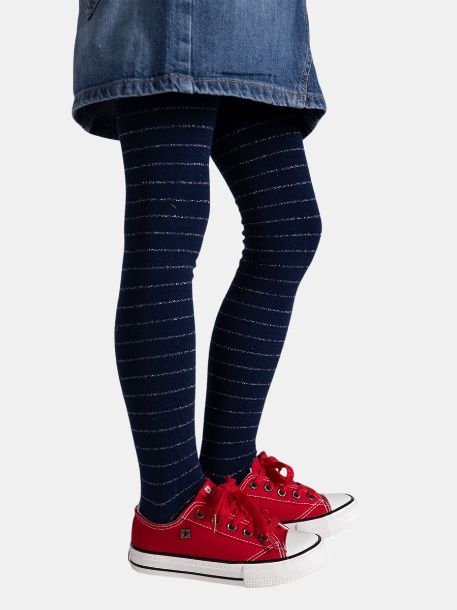 Rajstopy w paski granatowy 104-110