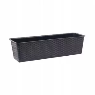 Prosperplast Skrzynka balkonowa 58.7 x 17.3 cm plastikowa z podstawką antracytowa RATOLLA - Donice - miniaturka - grafika 1