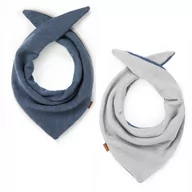 Szaliki i chustki dla dzieci - Chusteczka merino dwustronna - popiel-jeans - miniaturka - grafika 1