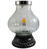 Lampiony i znicze - Duży znicz solarny lampion szklany fotowoltaiczny lampa żółty - miniaturka - grafika 1