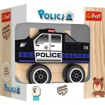 Trefl Drewniane autko Policja - Samochody i pojazdy dla dzieci - miniaturka - grafika 1