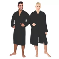 Szlafroki damskie - Szlafrok hotelowy czarny prestige 100% bawełna roz. XXL - miniaturka - grafika 1