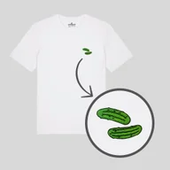 Koszulki męskie - Haftowany T-shirt - OGÓRKI - biały S - miniaturka - grafika 1
