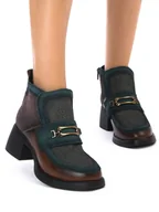 Botki damskie - Maciejka Botki Damskie Rudo Zielony-41 - miniaturka - grafika 1