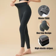 Rajstopy - TEMU Para Damskich Legginsów z Polarową Podszewką, Pionowe Paski dla Efektu, Idealne na Jesień i Zimę. Czarne i Szare Spodnie o Podstawowym Stylu o - miniaturka - grafika 1